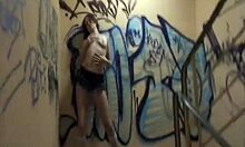 Exhibitionists Making A Porno In A Public Staircase