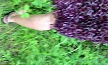 russian shy girl gives outdoor blowjob in clothes, so cute and hot...