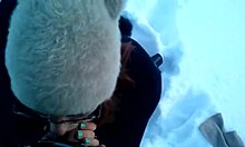 Cute Redhead Wearing Glasses Enjoys Nature Time Blowjob