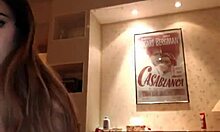 Innocent brunette in black stockings gets wild with anal toys.