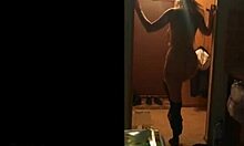 Petite Russian Blonde Girlfriend Dances Seductively In Thong For Boyfriend By Door