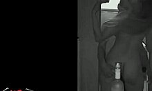 horny couple caught on black n white tape, ridin hard... oops