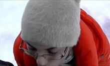 Cute Girl in Glasses Gives Outdoor Blowjob in Woods