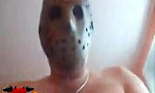 Masked brunette girlfriend rides cock passionately while moaning in stockings and lingerie