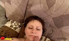 Cute redhead girlfriend sucking cock and balls