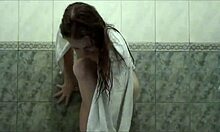 Brunette teen 18+ caught on hidden cam after shower