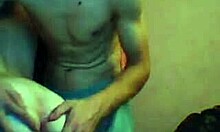 Cute brunette girlfriend groped by lover on webcam live