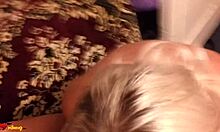 This blonde girlfriend slut enjoys sucking cock in POV