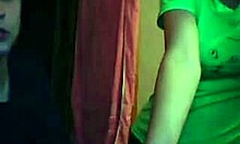 Cute brunette girlfriend groped by lover on webcam live