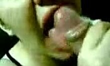 Slutty brunette expertly sucks her man’s cock in a steamy homemade POV clip