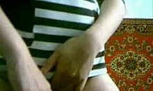 Femdom milf ruins handjob with footjob tease