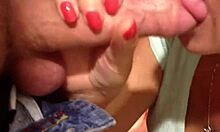 In The Bathroom, A Blonde Cocksucker Skillfully Pleases Her Man With Her Mouth