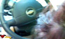 Redhead woman giving oral to her partner until he finishes.