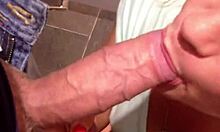 In The Bathroom, A Blonde Cocksucker Skillfully Pleases Her Man With Her Mouth