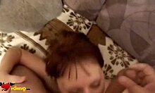 Cute redhead girlfriend sucking cock and balls