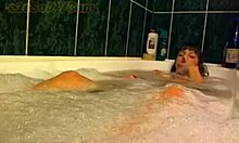 Soapy Bath From A Luscious Young Brunette Camwhore