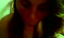 Cute brunette girlfriend casually sucks her man in pov style