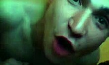 Cute brunette girlfriend groped by lover on webcam live