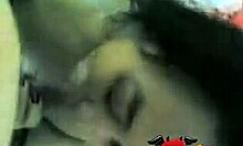 Submissive brunette girlfriend gives passionate oral in bedroom pov