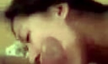 Attractive Brunette Gives Blowjob Then Doggystyle In Bedroom