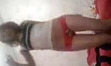 i'm showing off my shaved pussy in the bedroom