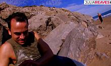 Blonde Lena on beach begs for cock in her tight ass