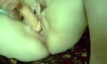 Chubby amateur uses dildo in homemade video