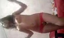 i'm showing off my shaved pussy in the bedroom