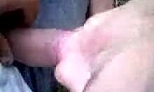 amateur girlfriend sucks boyfriend's thick cock outdoors in pov