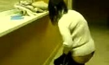 mature slut feels exposed cleaning naked at home