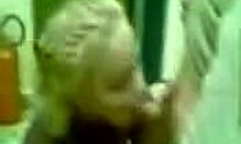 Glamorous Chick Kneels For Homemade Blowjob