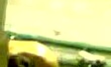 Amateur brunette couple fucks hard in public toilet doggystyle