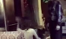 Chubby girlfriend dances privately with her stud at home.