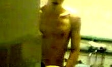 Amateur brunette couple fucks hard in public toilet doggystyle