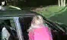 I'm an amatuer redhead posin on the car in my miniskirt, teasin outdoors.