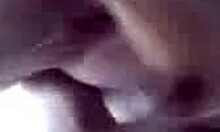 Mature blonde hottie strips naked showing her big natural tits in homemade dance