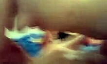 An aroused blondie loves riding her boyfriend's dick in their private bed.