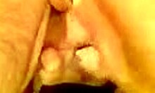 Girlfriend gags on boyfriend's small 18+ cock deep