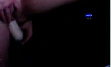 Lonely Girlfriend Boldly Dildos Her Shaved Pussy On Web Chat