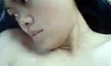 Petite Asian girlfriend enjoys a gentle session with her boyfriend