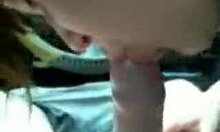 Sweetie deepthroats cock in homemade video!
