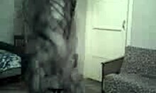 Blonde camwhore wearing stockings dances for her fans