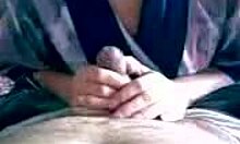 The slutty girlfriend choked on her boyfriend's boner in POV