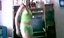 Adorable Young Slut Dances And Strips In Pigtails At Home!