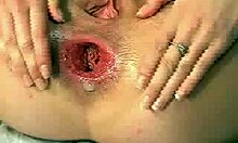 close up of a gaping asshole from a wild horny camslut