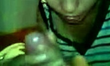 teen girlfriend licks his balls and sucks his cock