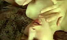 redhead slut getting her face drenched in cum at group party