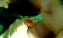 Teen brunette girlfriend handles his cock like a pro, sucking him off in homemade oral action.