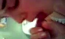 Close up of a cocksucking enthusiast girlfriend