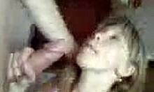 adorable blonde girlfriend enjoys oral with her man